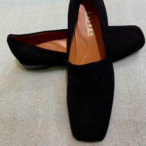 Lauren by Ralph Lauren Black Flat Slip Ons Size 8B